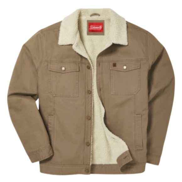 COLEMAN SHERPA LINED WORK WEAR TWILL JACKET - Picture 2 of 6